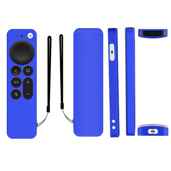 Silicone Protective Case Cover For Apple TV 4K 4th Siri Remote Controller (Blue) - Image 2