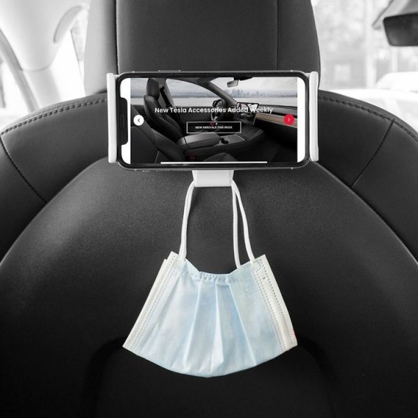 Car Rear Seat Phone Holder for Tesla Model 3 / Y (Black) - Image 7