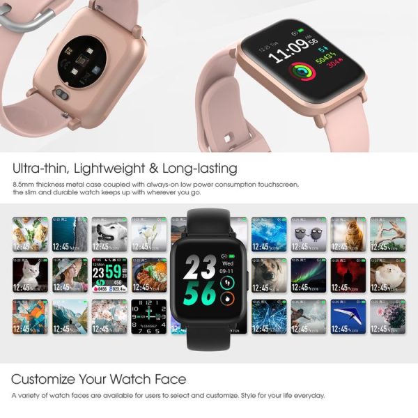 CS201 1.3 inch TFT Color Screen IP68 Waterproof Sport Smart Watch, Support Sleep Monitoring / Heart Rate Monitoring / Blood Oxygen Monitoring / Message Push (Black) - Image 3