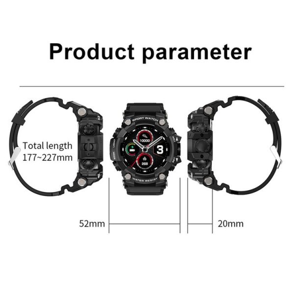T6 1.28 inch IPS Screen IP67 Waterproof Smart Watch, Support Sleep Monitoring / Heart Rate Monitoring / Blood Pressure Monitoring / Multi-sports Mode (Black) - Image 3