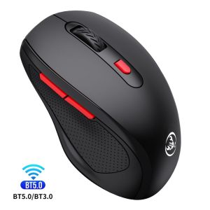 HXSJ T67 Bluetooth 3.0+5.0 Simple Style Mute Wireless Mouse (Black)