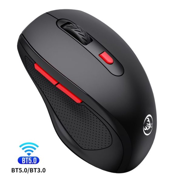 HXSJ T67 Bluetooth 3.0+5.0 Simple Style Mute Wireless Mouse (Black)