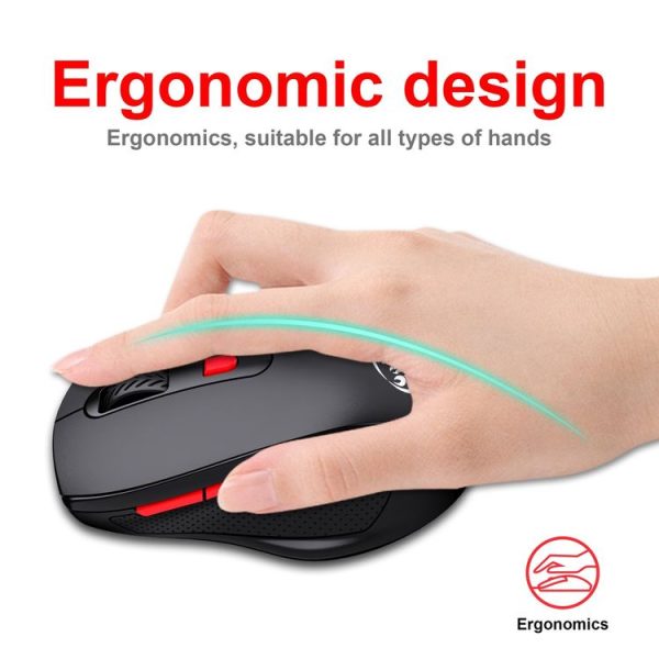 HXSJ T67 Bluetooth 3.0+5.0 Simple Style Mute Wireless Mouse (Black) - Image 4