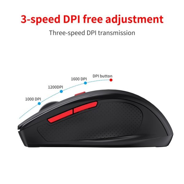 HXSJ T67 Bluetooth 3.0+5.0 Simple Style Mute Wireless Mouse (Black) - Image 5