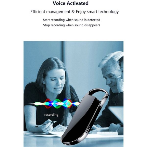 V11 Portable Keychain HD Recording Pen Voice Recorder, Capacity: 32GB (Black) - Image 4