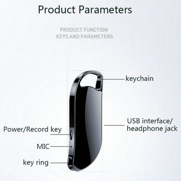 V11 Portable Keychain HD Recording Pen Voice Recorder, Capacity: 32GB (Black) - Image 5