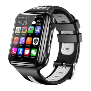 W5 1.54 inch Full-fit Screen Dual Cameras Smart Phone Watch, Support SIM Card / GPS Tracking / Real-time Trajectory / Temperature Monitoring, 1GB+16GB (Black Grey)