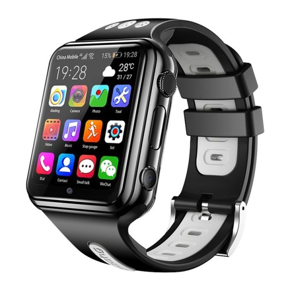 W5 1.54 inch Full-fit Screen Dual Cameras Smart Phone Watch, Support SIM Card / GPS Tracking / Real-time Trajectory / Temperature Monitoring, 1GB+16GB (Black Grey)