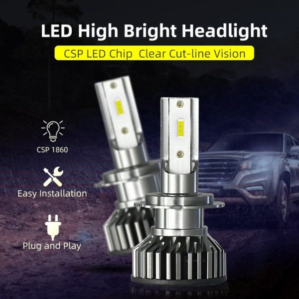 F2 H4 1 Pair 12V / 25W / 3000LM IP68 Waterproof Car 1860 CSP LED Headlight (White Light) - Image 2