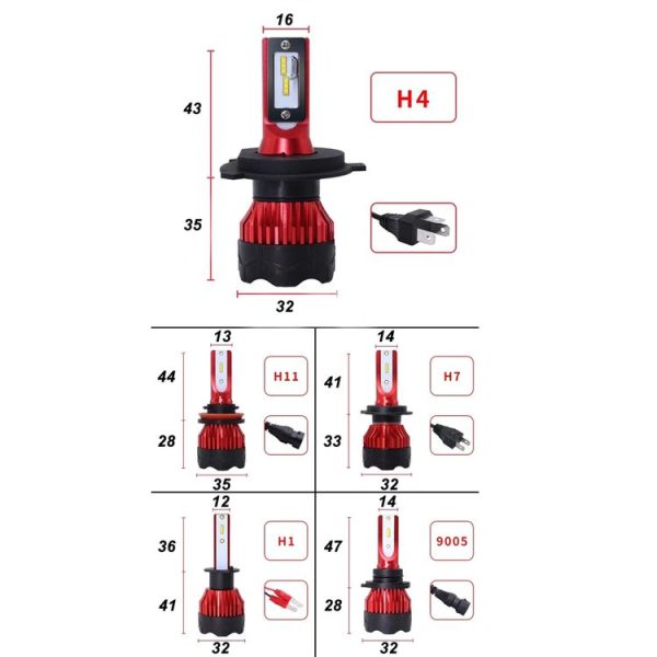 K5 H11 / H8 / H9 1 Pair 12V / 24W / 6000K / 8000LM IP67 Waterproof Car LED Headlight - Image 7