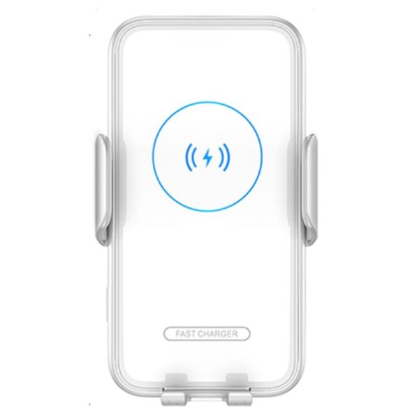 V8 15W 360 Degree Rotatable Smart Sensor Car Wireless Charger Phone Holder (White)