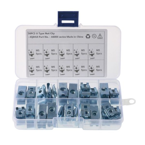 A6088 50 PCS Car M5 Fastener Clips Base U-shaped Clip Nut