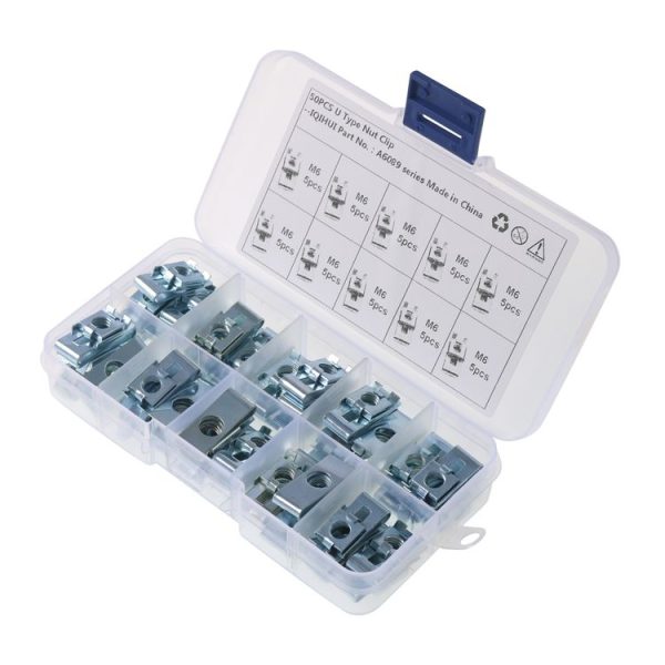 A6089 50 PCS Car M6 Fastener Clips Base U-shaped Clip Nut - Image 2