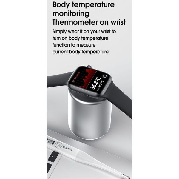 WIWU SW01 1.75 inch 2.5D Curved HD IPS Touch Screen Bluetooth Smart Watch, Support Body Temperature Measurement & Heart Rate / Blood Pressure / Blood Oxygen / Sleep Detection & Multiple Exercise Modes (Black) - Image 10