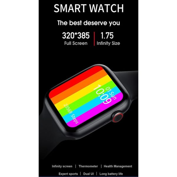 WIWU SW01 1.75 inch 2.5D Curved HD IPS Touch Screen Bluetooth Smart Watch, Support Body Temperature Measurement & Heart Rate / Blood Pressure / Blood Oxygen / Sleep Detection & Multiple Exercise Modes (Black) - Image 3