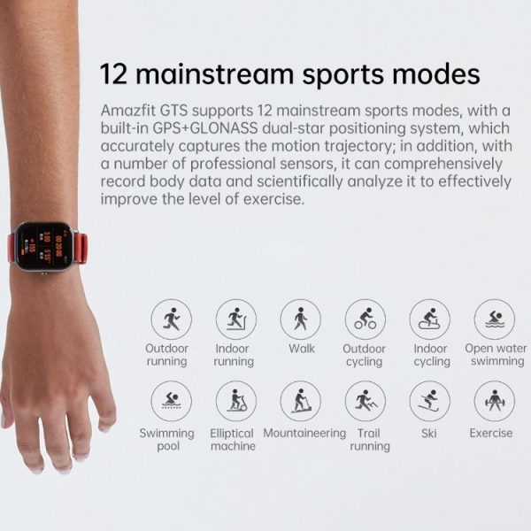 Original Xiaomi Youpin Amazfit GTS 1.65 inch AMOLED Screen Bluetooth 5.0 5ATM Waterproof Smart Watch, Support 12 Sport Modes / Heart Rate Monitoring / NFC Analog Door Card / GPS Positioning (Obsidian Black) - Image 10