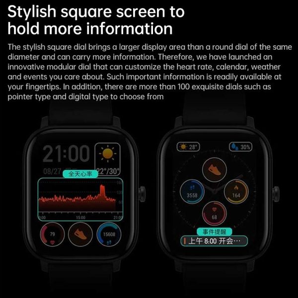Original Xiaomi Youpin Amazfit GTS 1.65 inch AMOLED Screen Bluetooth 5.0 5ATM Waterproof Smart Watch, Support 12 Sport Modes / Heart Rate Monitoring / NFC Analog Door Card / GPS Positioning (Obsidian Black) - Image 6