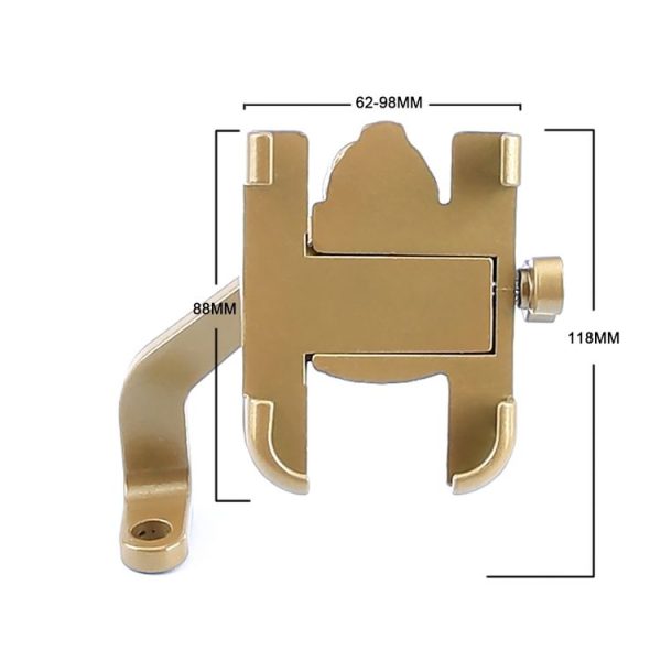 Floveme YXF221518 Metal 360 Degree Rotating Mobile Phone Holder Bracket For Motorcycle (Gold) - Image 2