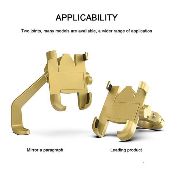 Floveme YXF221518 Metal 360 Degree Rotating Mobile Phone Holder Bracket For Motorcycle (Gold) - Image 3