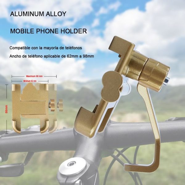 Floveme YXF221518 Metal 360 Degree Rotating Mobile Phone Holder Bracket For Motorcycle (Gold) - Image 6