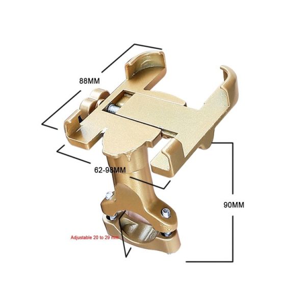 Floveme YXF221518 Metal 360 Degree Rotating Mobile Phone Holder Bracket For Bike (Gold) - Image 2