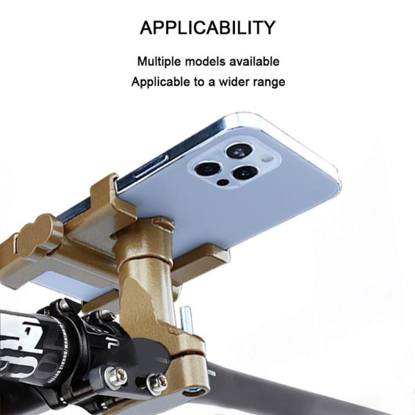 Floveme YXF221518 Metal 360 Degree Rotating Mobile Phone Holder Bracket For Bike (Gold) - Image 5