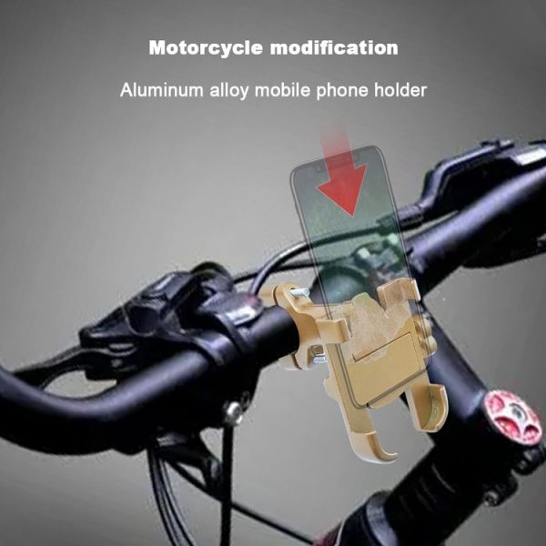 Floveme YXF221518 Metal 360 Degree Rotating Mobile Phone Holder Bracket For Bike (Gold) - Image 6