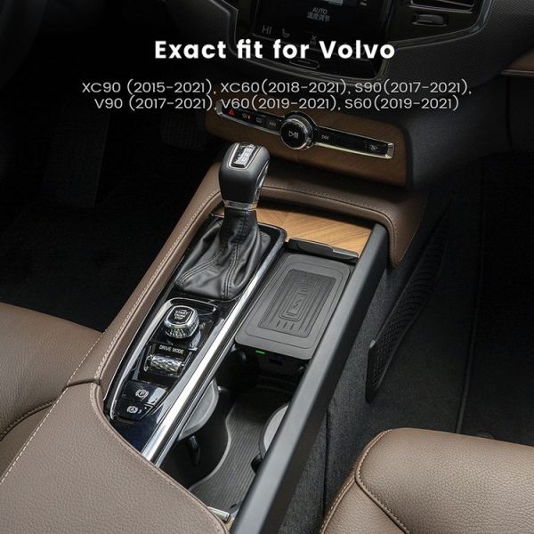 Car Qi Standard Wireless Charger 10W Quick Charging for Volvo S60 2019-2021, Left and Right Driving - Image 4