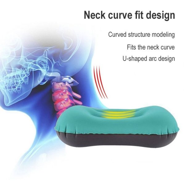 Outdoor Camping Trip Foldable Portable Inflatable Pillow Nap Waist Pillow, Specification: Press to Inflate (Double Ink Blue) - Image 5