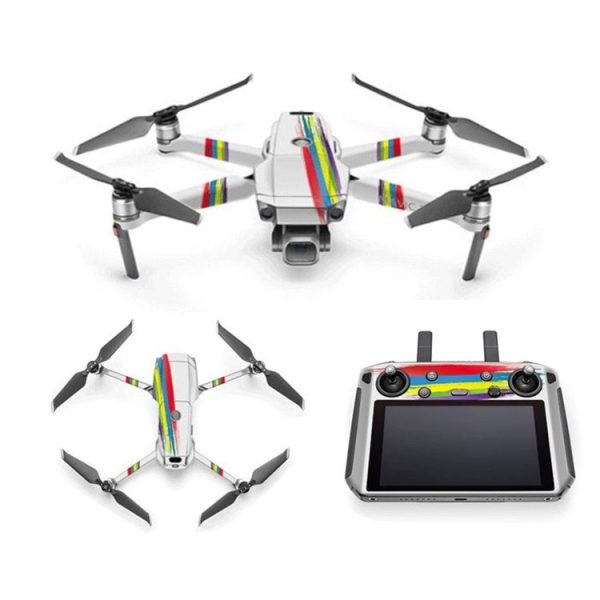 Cool Colorful Waterproof All-surround PVC Adhesive Sticker for DJI Mavic 2 Pro / Mavic 2 ZOOM with Screen (Rainbow Strip)