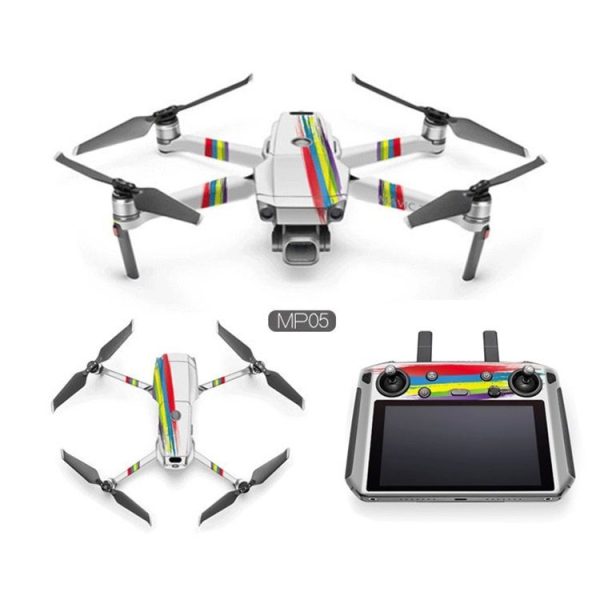 Cool Colorful Waterproof All-surround PVC Adhesive Sticker for DJI Mavic 2 Pro / Mavic 2 ZOOM with Screen (Rainbow Strip) - Image 2