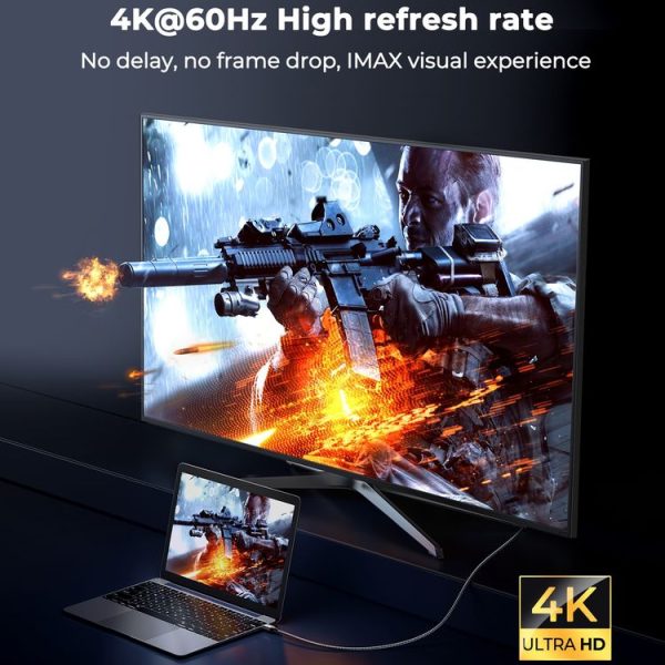 JOYROOM SY-20H1 4K 60Hz HDMI to HDMI Adapter Cable, Length: 2m (Grey) - Image 6