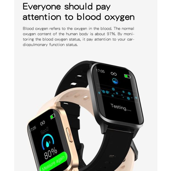 JM01 1.69 inch TFT Color Screen Bluetooth 5.0 IP67 Waterproof Smart Watch, Support Sleep Monitoring / Blood Oxygen Monitoring / Body Temperature Monitoring / 13 Sport Modes, Style: Steel Strap (Black) - Image 4