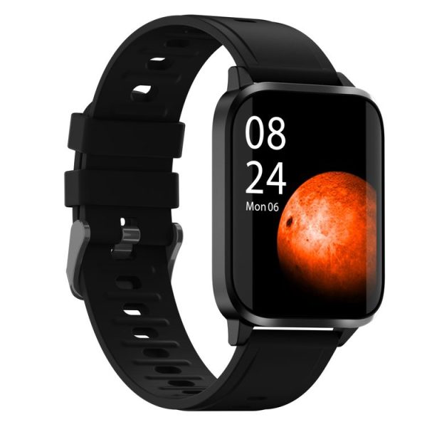 JM01 1.69 inch TFT Color Screen Bluetooth 5.0 IP67 Waterproof Smart Watch, Support Sleep Monitoring / Blood Oxygen Monitoring / Body Temperature Monitoring / 13 Sport Modes, Style: TPU Strap (Black)