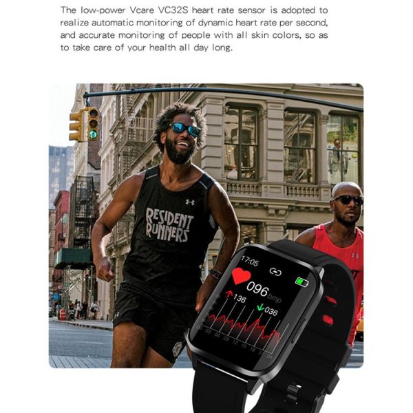 JM01 1.69 inch TFT Color Screen Bluetooth 5.0 IP67 Waterproof Smart Watch, Support Sleep Monitoring / Blood Oxygen Monitoring / Body Temperature Monitoring / 13 Sport Modes, Style: TPU Strap (Black) - Image 3
