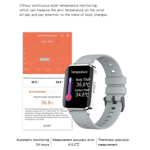 JM01 1.69 inch TFT Color Screen Bluetooth 5.0 IP67 Waterproof Smart Watch, Support Sleep Monitoring / Blood Oxygen Monitoring / Body Temperature Monitoring / 13 Sport Modes, Style: TPU Strap (Black) - Image 5