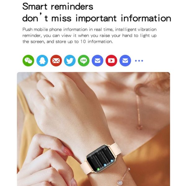 JM01 1.69 inch TFT Color Screen Bluetooth 5.0 IP67 Waterproof Smart Watch, Support Sleep Monitoring / Blood Oxygen Monitoring / Body Temperature Monitoring / 13 Sport Modes, Style: TPU Strap (Black) - Image 8