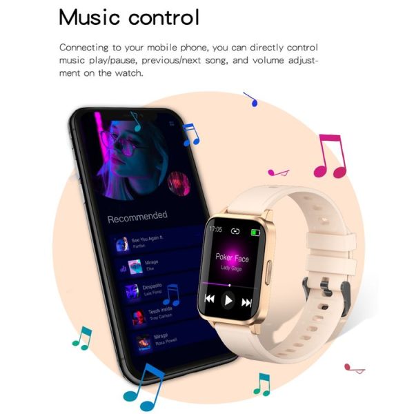 JM01 1.69 inch TFT Color Screen Bluetooth 5.0 IP67 Waterproof Smart Watch, Support Sleep Monitoring / Blood Oxygen Monitoring / Body Temperature Monitoring / 13 Sport Modes, Style: TPU Strap (Black) - Image 9