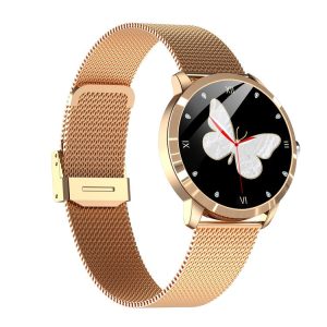 Q8L 1.09 inch IPS Color Screen Bluetooth 5.0 IP67 Waterproof Smart Watch, Support Sleep Monitoring / Blood Oxygen Monitoring / Women Menstrual Cycle Reminder / Multi-exercise Mode (Gold)