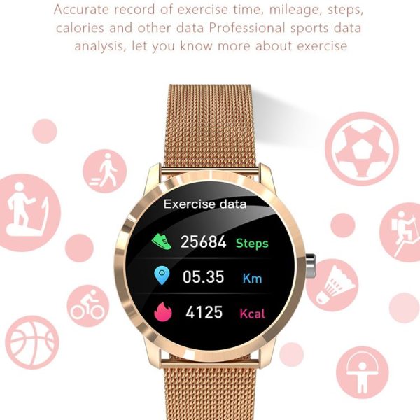 Q8L 1.09 inch IPS Color Screen Bluetooth 5.0 IP67 Waterproof Smart Watch, Support Sleep Monitoring / Blood Oxygen Monitoring / Women Menstrual Cycle Reminder / Multi-exercise Mode (Gold) - Image 7