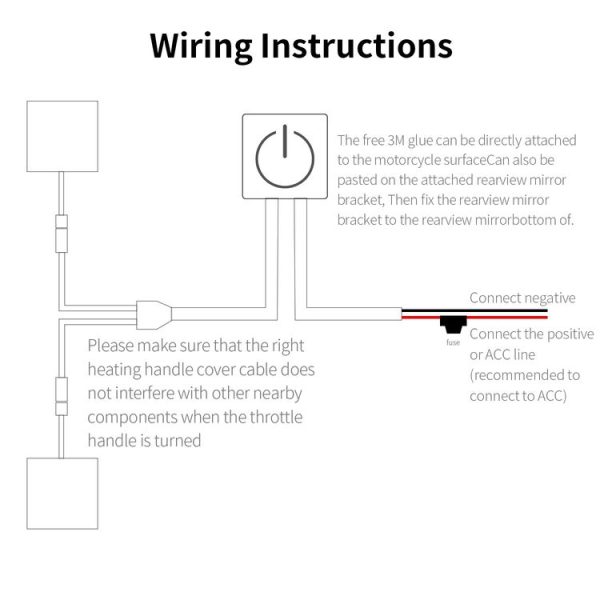 WUPP CS-974B1 Motorcycle Modified Hook and Loop Fastener Intelligent Electric Heating Hand Cover Heated Grip with Three Gear Temperature Control - Image 7