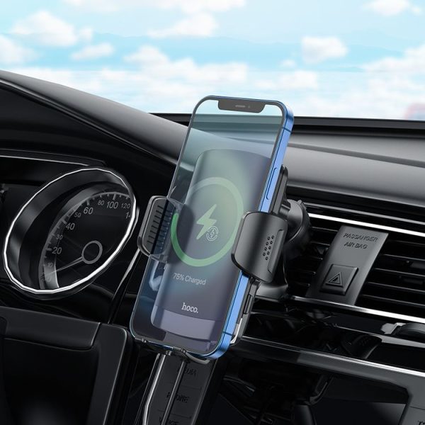 Hoco CA84 Car Smart Wireless Charging Holder Bracket (Black) - Image 7