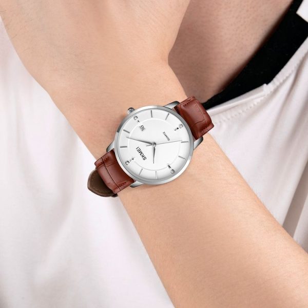 SKMEI 1801 Men Casual Calendar Quartz Watch (Golden Steel Belt) - Image 6
