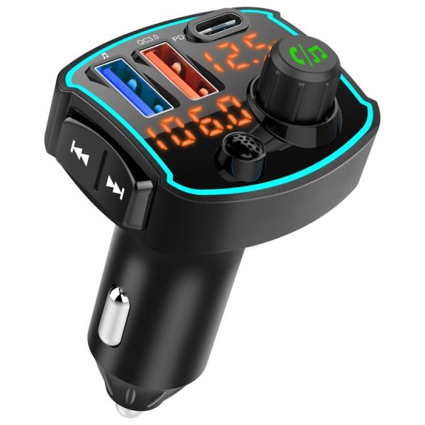 BC69 PD3.0 + QC3.0 Dual-port Fast Charging Car Dual-screen Display Bluetooth MP3 Player