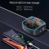 BC69 PD3.0 + QC3.0 Dual-port Fast Charging Car Dual-screen Display Bluetooth MP3 Player - Image 3