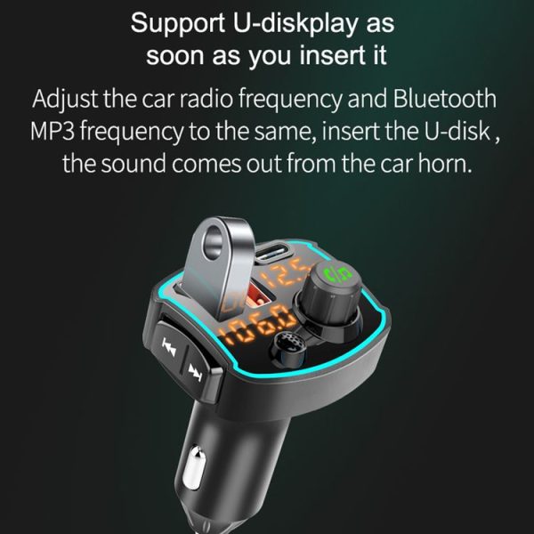 BC69 PD3.0 + QC3.0 Dual-port Fast Charging Car Dual-screen Display Bluetooth MP3 Player - Image 9