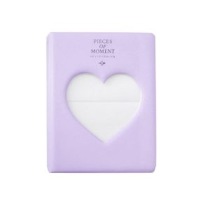 Hollow Heart 64 Pockets Photo Book Album Name Card Holder for Fujifilm Instax Mini 8 / 7s / 70 / 25 / 50s / 90 (Light Purple)