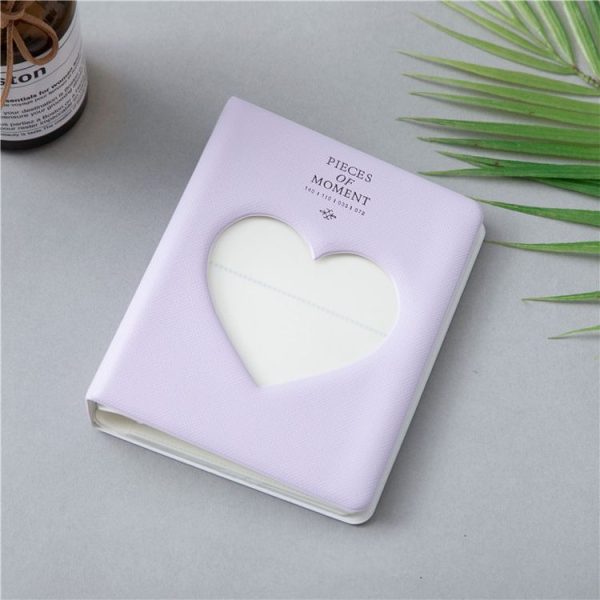 Hollow Heart 64 Pockets Photo Book Album Name Card Holder for Fujifilm Instax Mini 8 / 7s / 70 / 25 / 50s / 90 (Light Purple) - Image 2