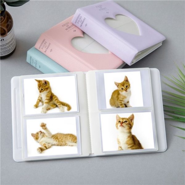 Hollow Heart 64 Pockets Photo Book Album Name Card Holder for Fujifilm Instax Mini 8 / 7s / 70 / 25 / 50s / 90 (Light Purple) - Image 4