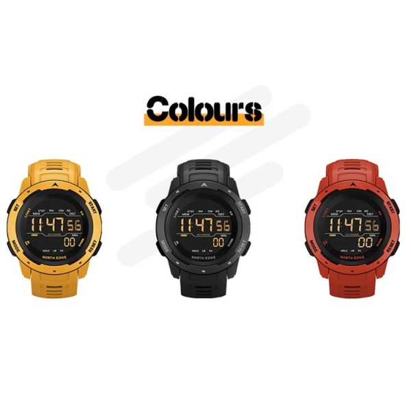 NORTH EDGE Mars Men Luminous Digital Waterproof Smart Sports Watch, Support Alarm Clock & Countdown & Sports Mode (Yellow) - Image 2